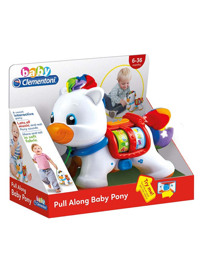 كلمينتوني مجموعة ألعاب للأطفال بتصميم مهر تعمل بالسحب مكونة من 6 قطع 26x22x13سم - Image 1