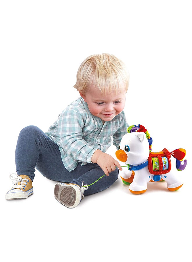 كلمينتوني مجموعة ألعاب للأطفال بتصميم مهر تعمل بالسحب مكونة من 6 قطع 26x22x13سم - Image 3