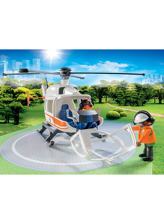 Playmobil 38-Piece City Life Rescue Helicopter Playset 70048 2.95x17.3cm  - Image 4