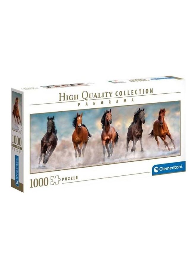Clementoni 1000-Piece High Quality Collection Panorama Puzzle Horses 98*33cm - Image 1