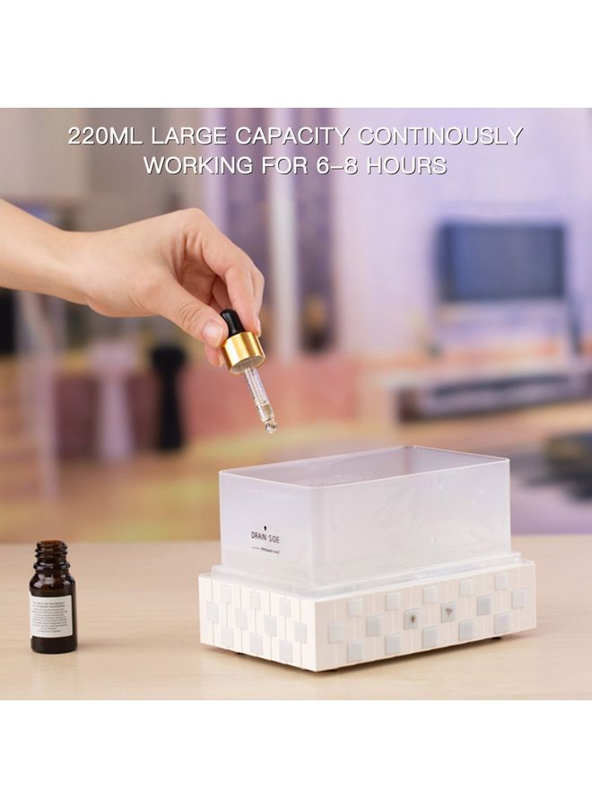 Ultrasonic Aroma Diffuser Humidifier Cube White 16x12x11cm