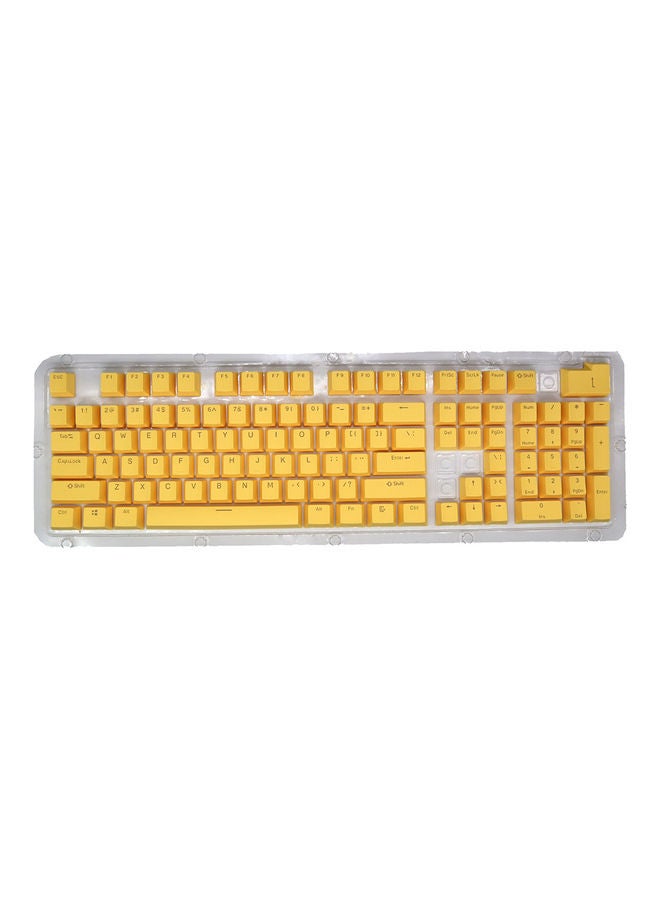 104-Keys PBT Pudding Keycaps for Mechanical Keyboard Yellow - Image 1