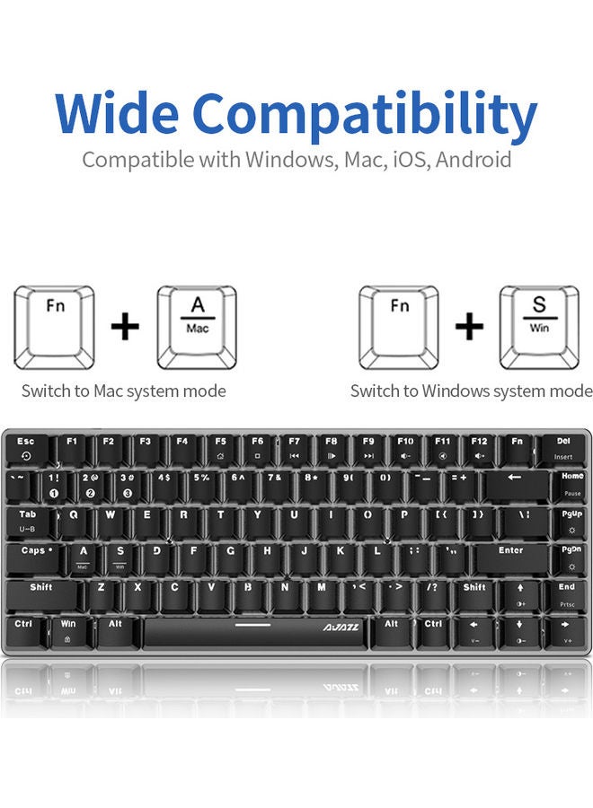 Ajazz - 82-Keys PBT Pudding Keycaps for Mechanical Keyboard Black - Image 1