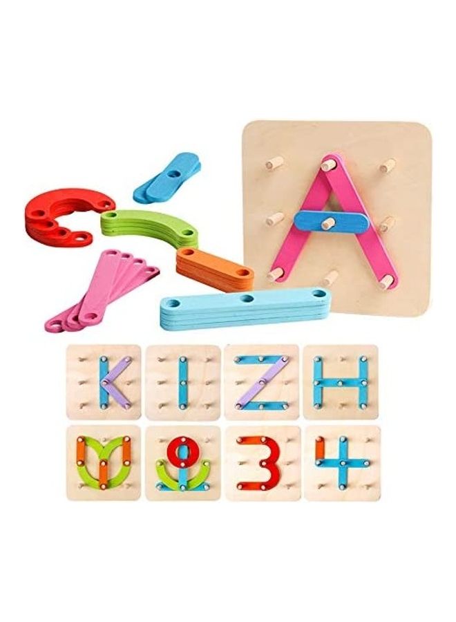 كيزه Wooden Letter And Number Construction Activity Set - Image 1
