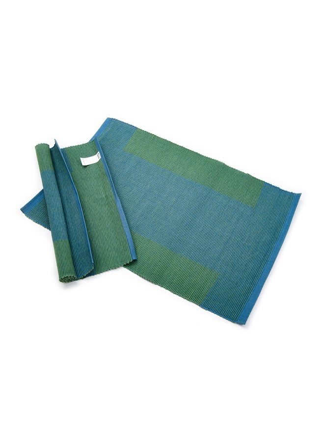 Dream Decor 2-Piece Checked Pattern Kitchen Ribbed Blue/Green 33x48cm - Image 2
