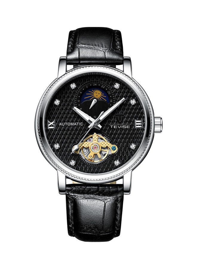 Tevise Men's Automatic Mechanical Watch - 36 mm - Black