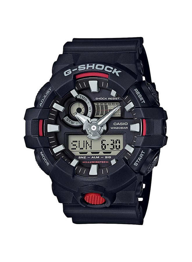 جي شوك ساعة يد بعقارب ورقمية مع سوار من الراتنج طراز GA-700-1ADR men - Image 1