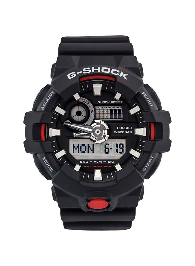 جي شوك ساعة يد بعقارب ورقمية مع سوار من الراتنج طراز GA-700-1ADR men - Image 3