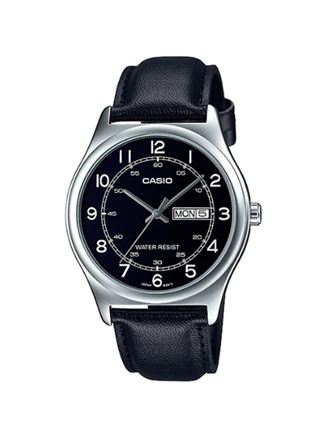 CASIO Men's Leather Analog Watch Mtp-V006L-1B2UDF - Image 1