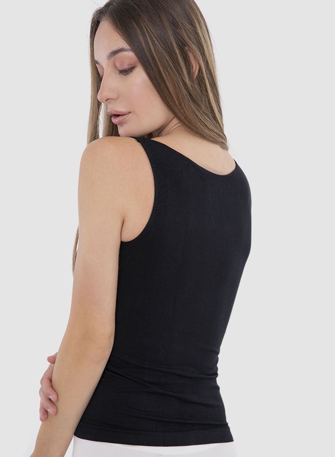 Carina Microfiber Short Sleeves Top Black  - Image 4