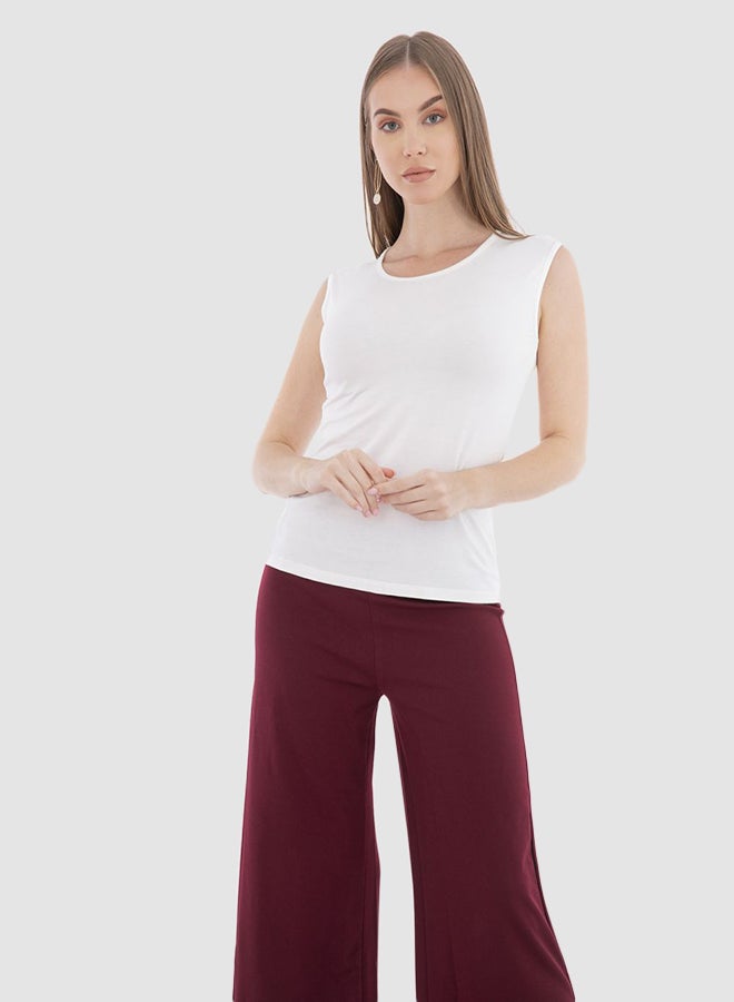 Carina Sleeveless Crew Neck Top Snow - Image 4