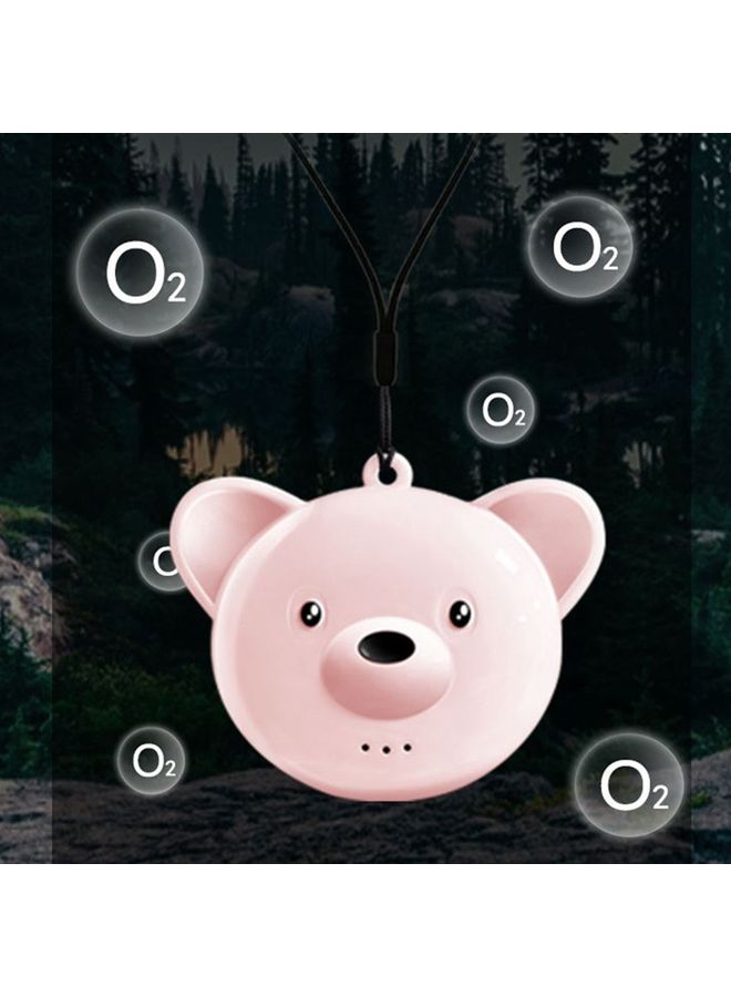 Generic Portable Air Purifier Mini Bear Wearable Pink 6.5x4.7x2.2cm  - Image 2