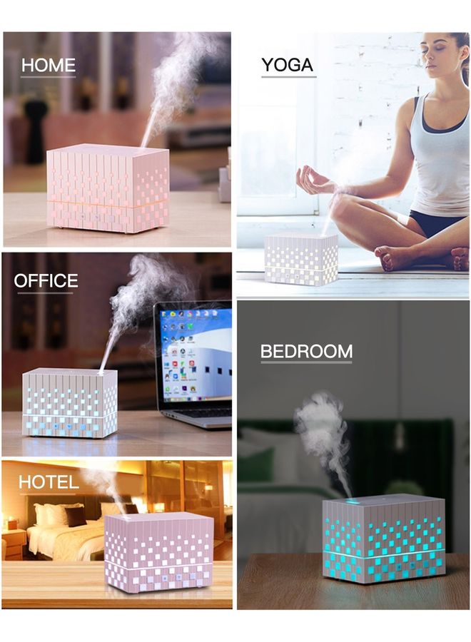 Generic Ultrasonic Aroma Diffuser Humidifier Cube Pink 16x12x11cm  - Image 4