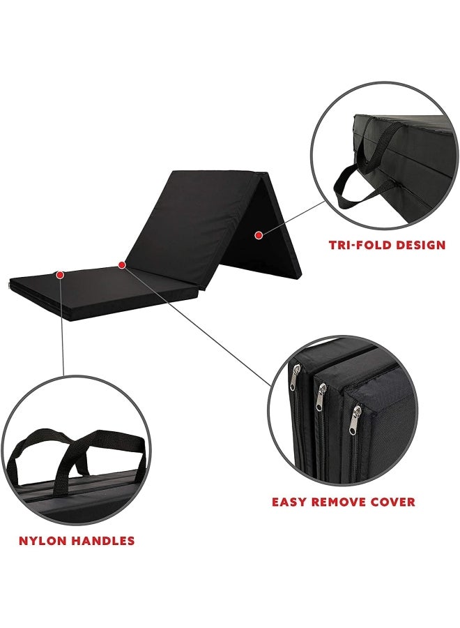 Max Strength - 2" Thick Tri-Fold Folding Exercise Mat with Carrying Handles for MMA - Image 1