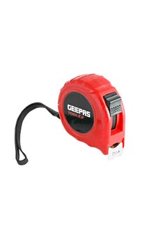 Measuring Tape| 5 M X 25 MM, High Quality ABS Body and Plated Silver Hook| High Visibility, With Metric and Inch Gradation| Perfect for Home and Business Use Red/Black