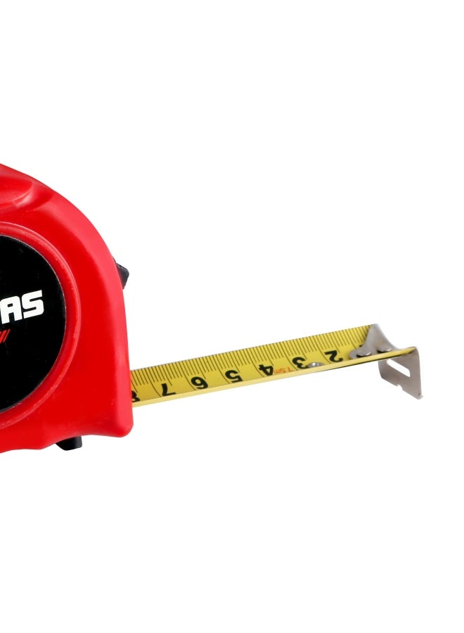 GEEPAS - Measuring Tape| 5 M X 25 MM, High Quality ABS Body and Plated Silver Hook| High Visibility, With Metric and Inch Gradation| Perfect for Home and Business Use Red/Black - Image 1