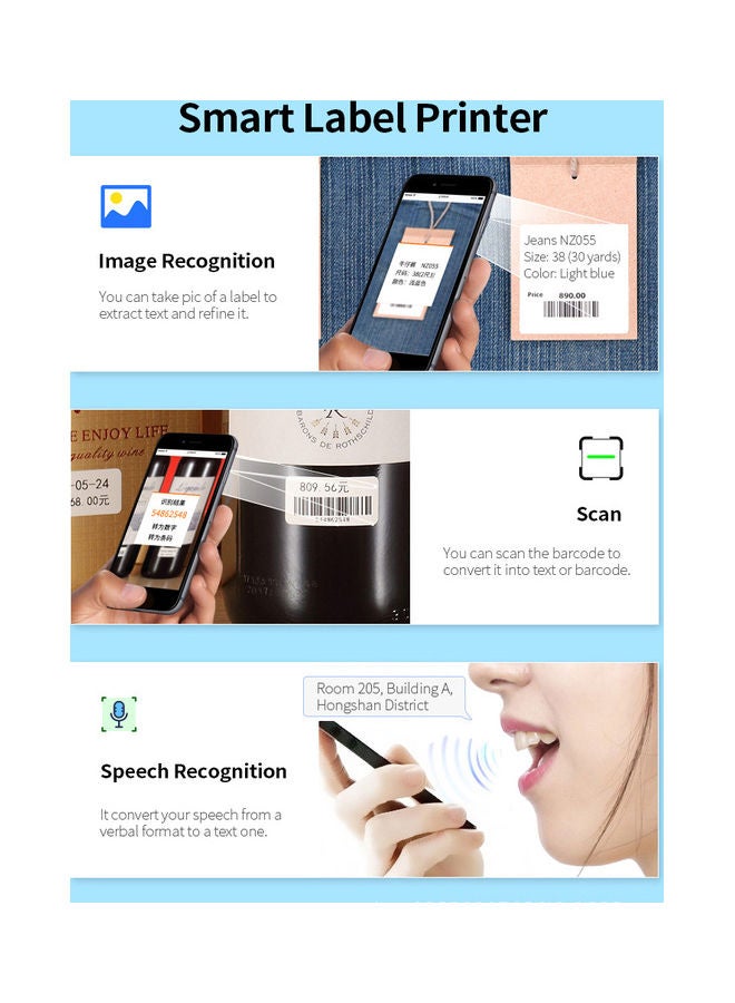 طابعة حرارية لطباعة الايصالات والبطاقات أسود/أزرق - Image 2