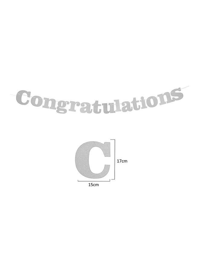 Party Time - Glittery Congratulations Silver Banner - Image 1