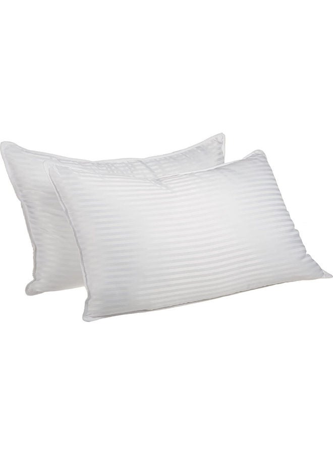 2-Piece Hotel Soft Pillow Set Polyester White 50x75cm 