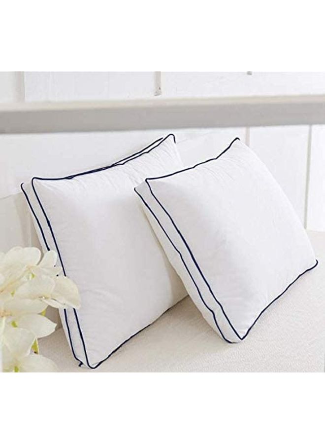 Hotel Linen Klub Down Feather Alternative Cotton (Down Proof) Pillow Double Piping Cotton White/Black 48x74cm  - Image 3