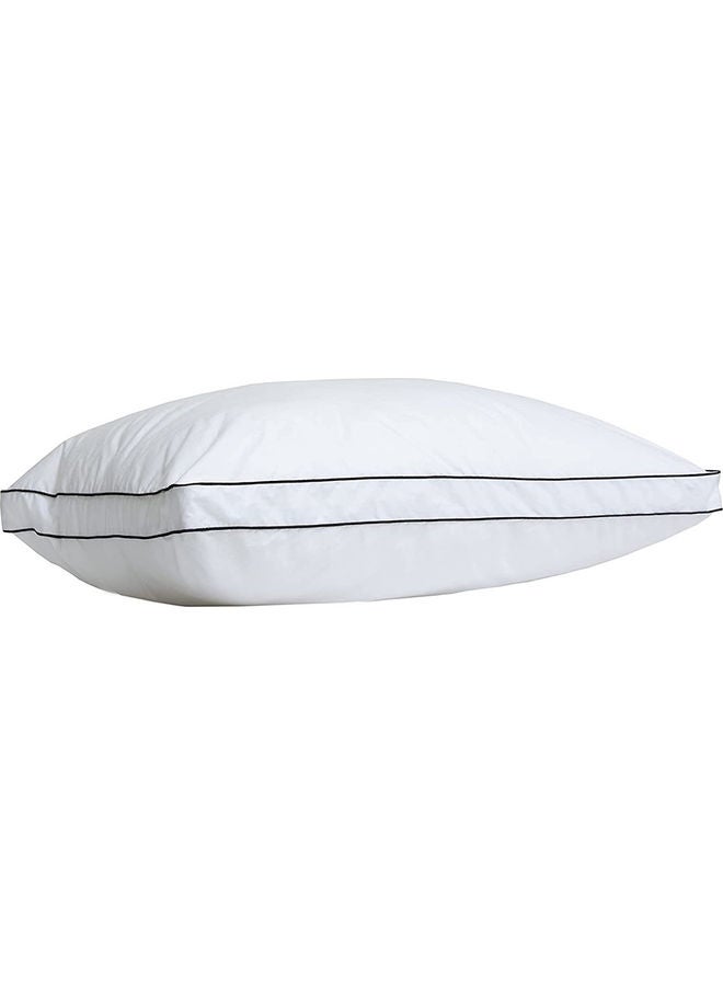 Hotel Linen Klub Down Feather Alternative Cotton (Down Proof) Pillow Double Piping Cotton White/Black 48x74cm  - Image 1