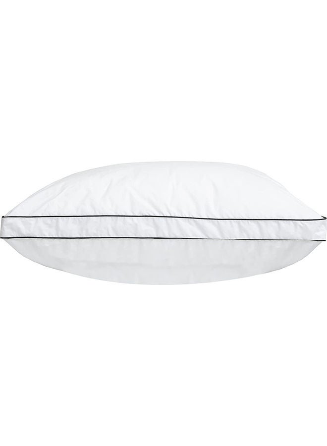 Hotel Linen Klub Down Feather Alternative Cotton (Down Proof) Pillow Double Piping Cotton White/Black 48x74cm  - Image 2