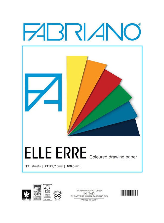 Coloured Drawing Paper 12 Sheet 180Gm Multicolour