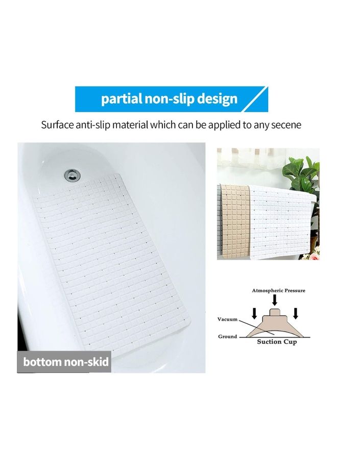 ZENHOME Non-Skid Bath Mat with Suction Cups White 71 x 40cm - Image 3