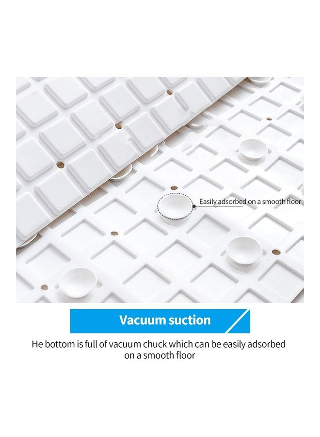 ZENHOME Non-Skid Bath Mat with Suction Cups White 71 x 40cm - Image 4
