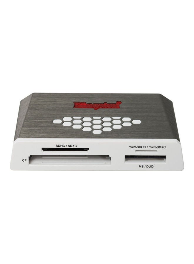 Kingston - FCR-HS4 USB 3.0 High Speed Card Reader Grey/White - Image 1