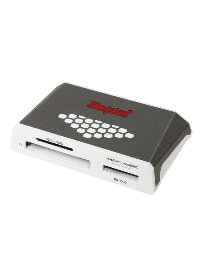 Kingston - FCR-HS4 USB 3.0 High Speed Card Reader Grey/White - Image 1