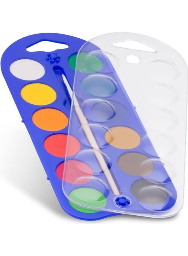 Water-Color Tablets Set/12 + Brush 25Ml No.110A12B Multicolour