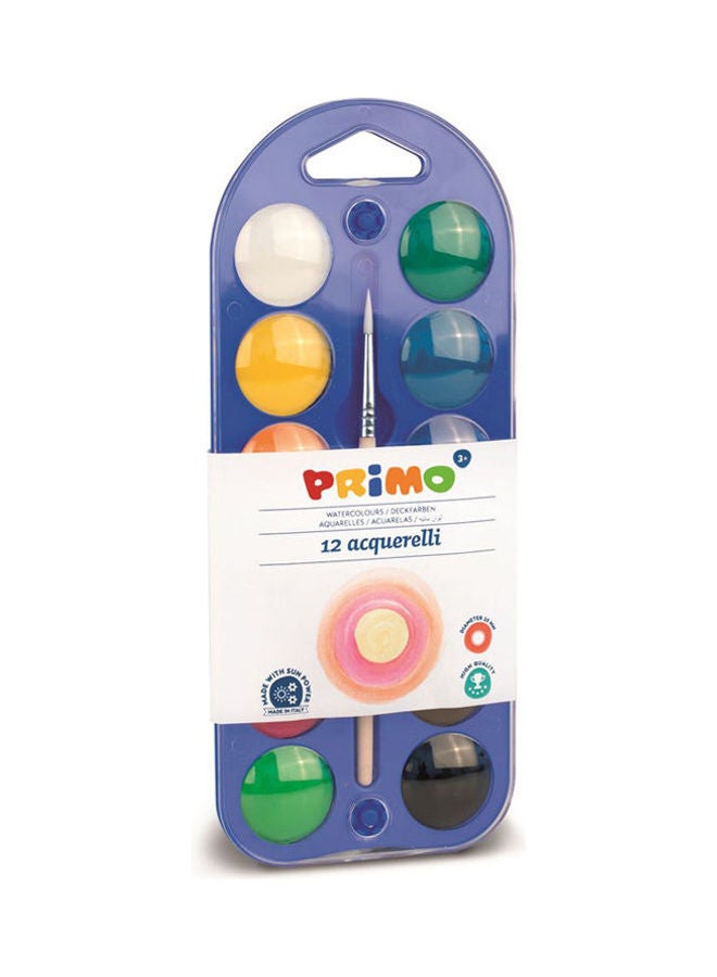 Water-Color Tablets Set/12 + Brush 25Ml No.110A12B Multicolour