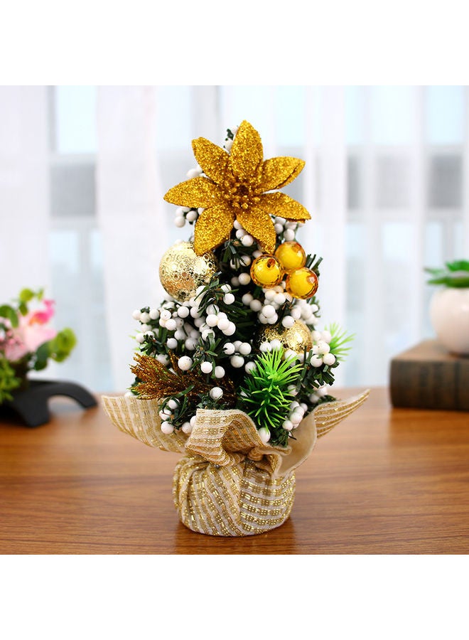 Christmas Pine Tree With Ornaments White/Gold/Green