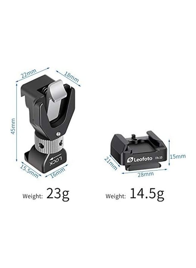 Leofoto FA-16 Kit QR Flash Adapter L Plate Side Mount Black - Image 2