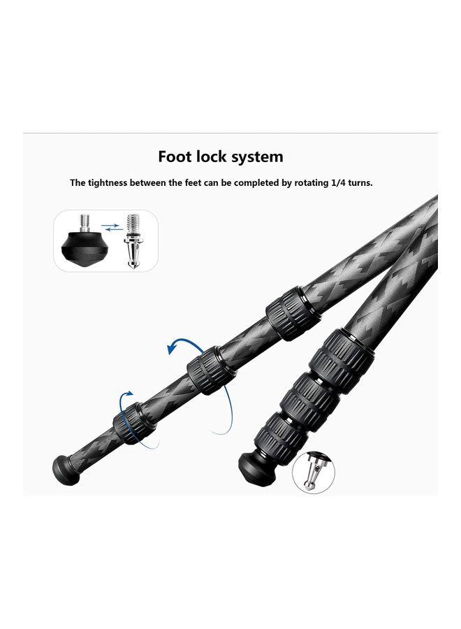 Leofoto LQ-284C Tripod With LH-30 Ball Head Carbon Fiber And Bag Black  - Image 3