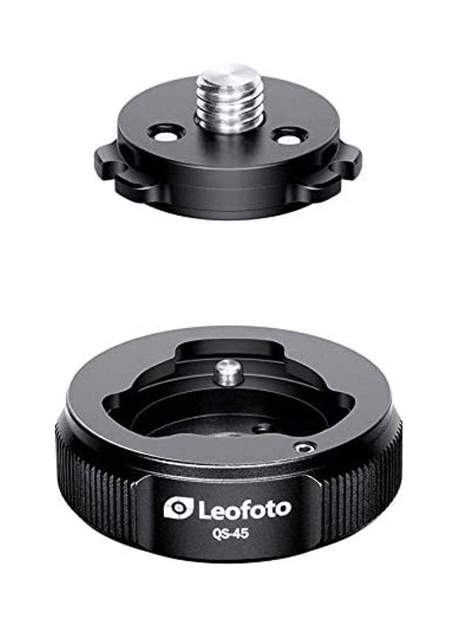 Leofoto QS-45 Quick Link Tripod Ball Head Release Mount Set Black  - Image 1