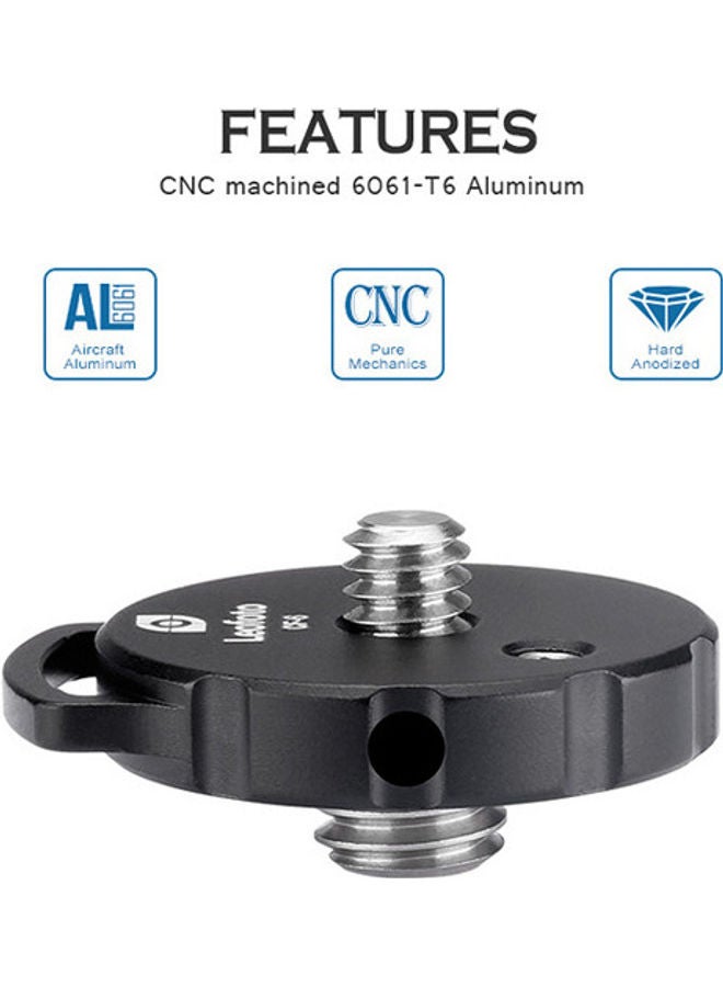 Leofoto CF-6 Conversion Adapter UNC Nut Black  - Image 3