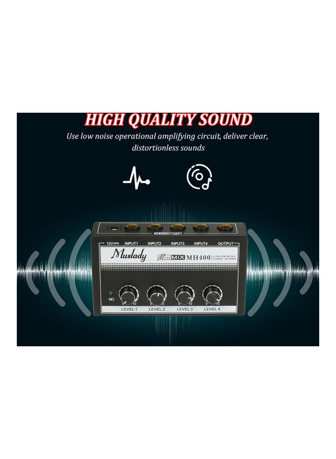 مزليدي مازج الصوت MH400 خطي صغير بضوضاء منخفضة للغاية ومزود بعدد 4 قنوات - Image 2