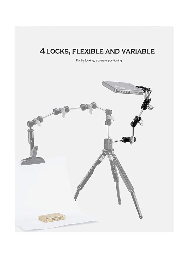 Leofoto Long Magic Arm Mounting Screw Locks Flexible And Variable Tripod Black/Silver  - Image 3