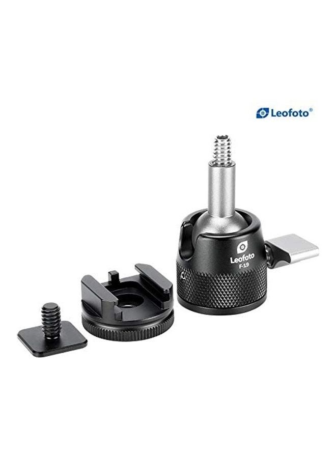 Leofoto F-19 Mini Long Neck Ball Head With Cold Shoe Mount Black - Image 2