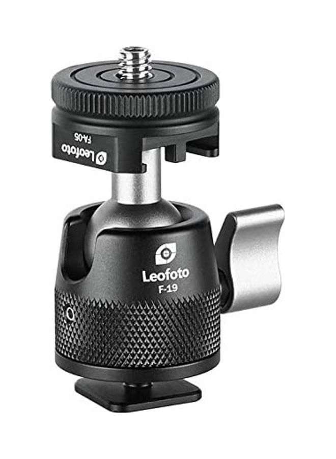 Leofoto F-19 Mini Long Neck Ball Head With Cold Shoe Mount Black - Image 1