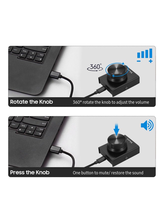 مزليدي مقبض التحكم في مستوى الصوت USB مع مفتاح كتم الصوت - Image 4