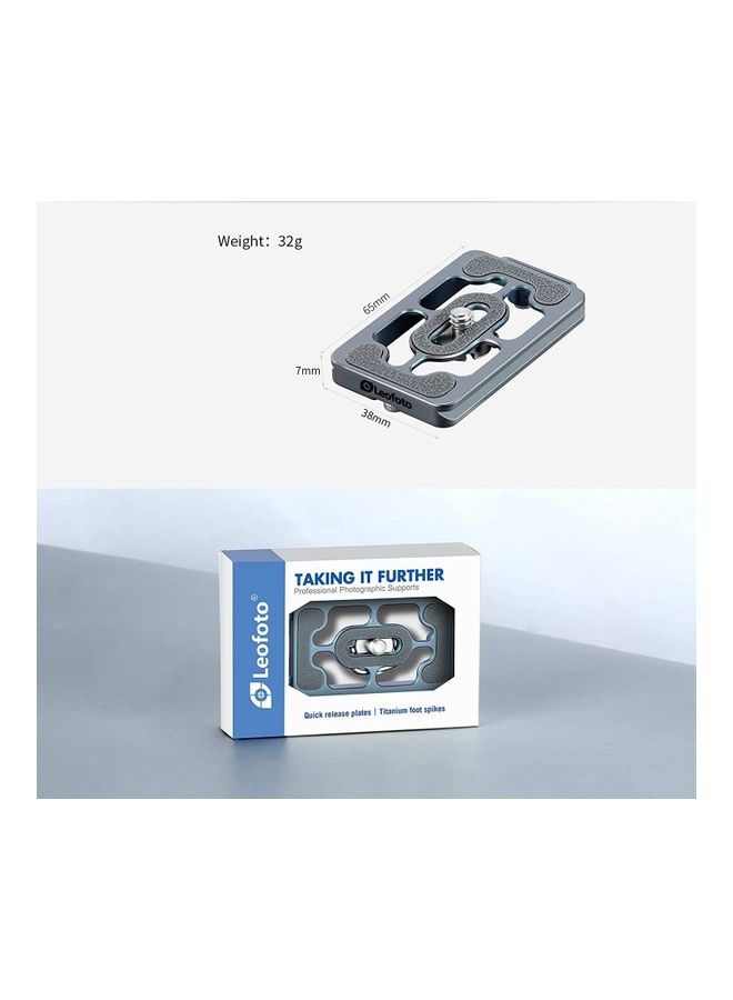 Leofoto NP Series QR Thickness Plate With Wide D Stainless Steel Screw Blue - Image 2