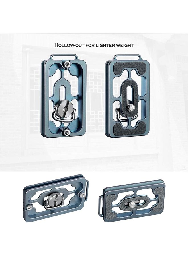 Leofoto NP Series QR Thickness Plate With Wide D Stainless Steel Screw Blue - Image 3