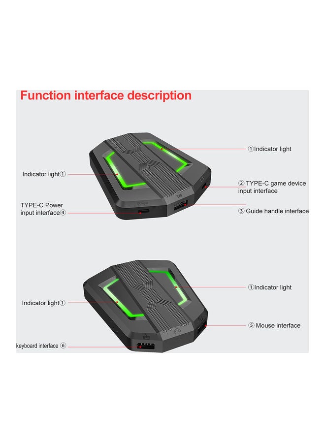 HXSJ - Wired RGB Gaming Mouse And Single-hand Keyboard With Portable Keyboard Mouse Converter Combo - Image 1