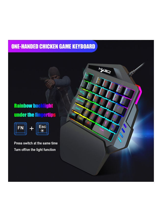 HXSJ - Wired RGB Gaming Mouse And Single-hand Keyboard With Portable Keyboard Mouse Converter Combo - Image 1