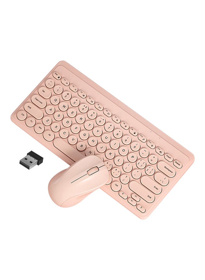 Generic Slim Wireless Keyboard And Mouse Set Pink  - Image 1