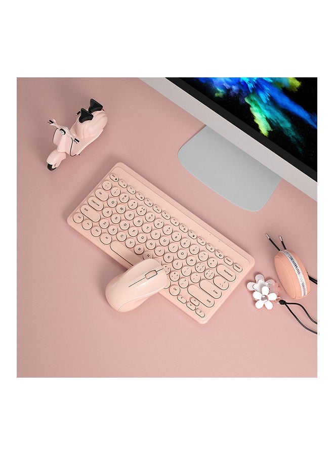 Generic Slim Wireless Keyboard And Mouse Set Pink  - Image 2