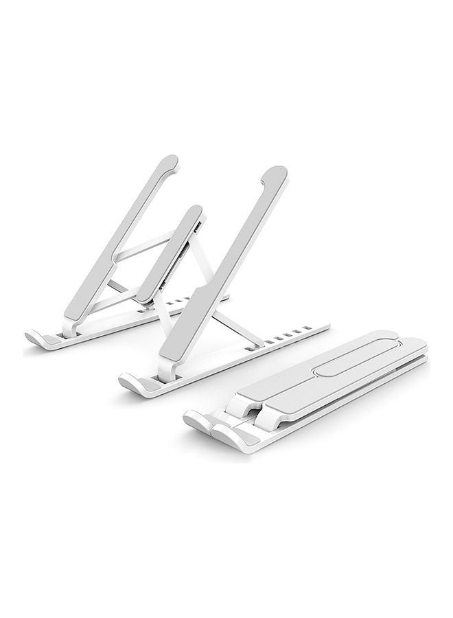 Portable Adjustable Laptop Tablet Stand White - Image 1